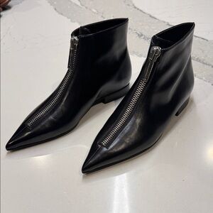 Stella McCartney Black Zipper Ankle Boots